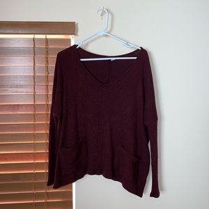 maroon oversized sweater